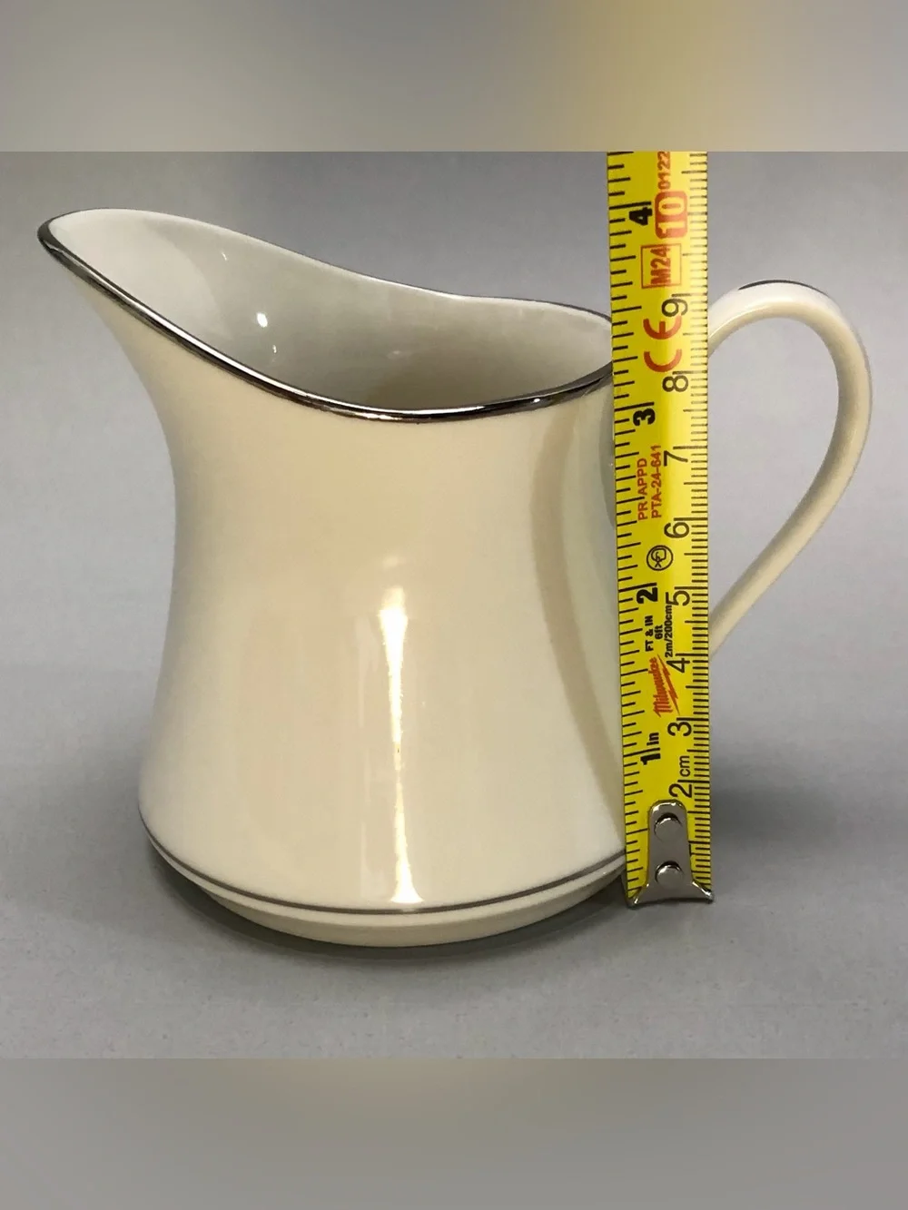 Fashion Manor Fine China Platinum Herald Sugar Bowl w/lid & Creamer Pitcher Set